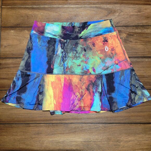 Donajo Fit Wear Spandex Skorts Abstract Multi-Colors - Size 2 - Picture 1 of 6